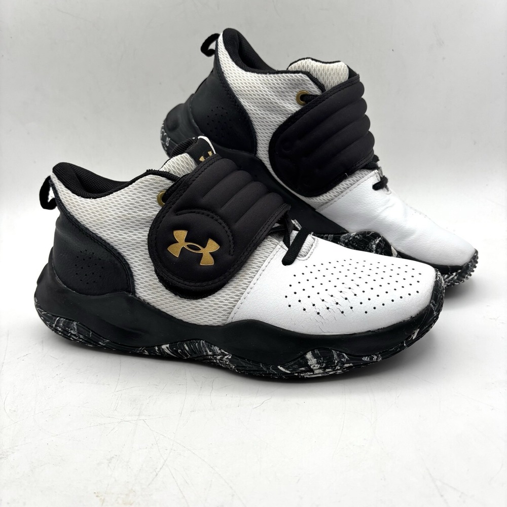 Under Armour Boys GS Zone BB 3024262-102 White Basketball Shoes Sneakers Size 6Y